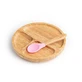 Bambus-Teller und -Löffel-Set, Rosa, Oaki