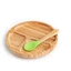 Bamboo plate and spoon set, Green, Oaki