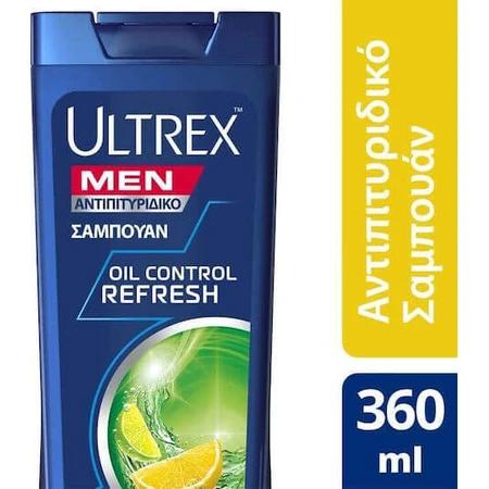 Ultrex Men Oil Control Champú anticaspa y anticaída para cabello graso 360ml