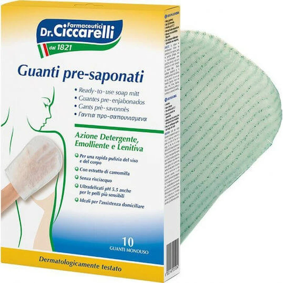 L'Officinale del Dottor Ciccarelli Pre-Soaped Gloves 10pcs