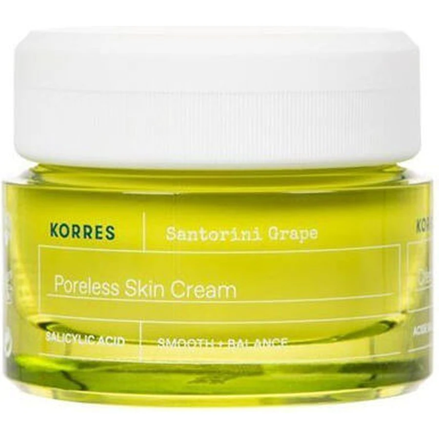 Korres Santorini Grape Poreless Light Hydraterende en Sebum-Regulerende Gezichtscrème-Gel tegen Onzuiverheden voor overdag met Hyaluronzuur 40ml