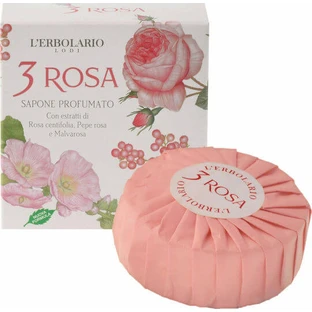 L' Erbolario 3 Rosa Sapone Profumato Körperseife Bar 100gr