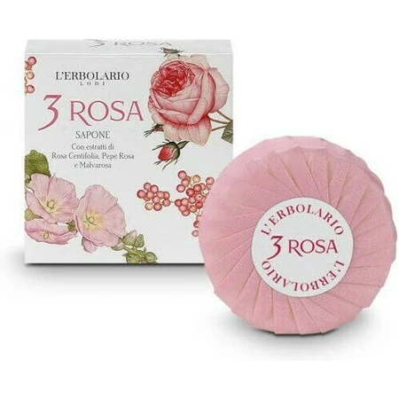 L' Erbolario 3 Rosa Sapone Profumato Körperseife Bar 100gr