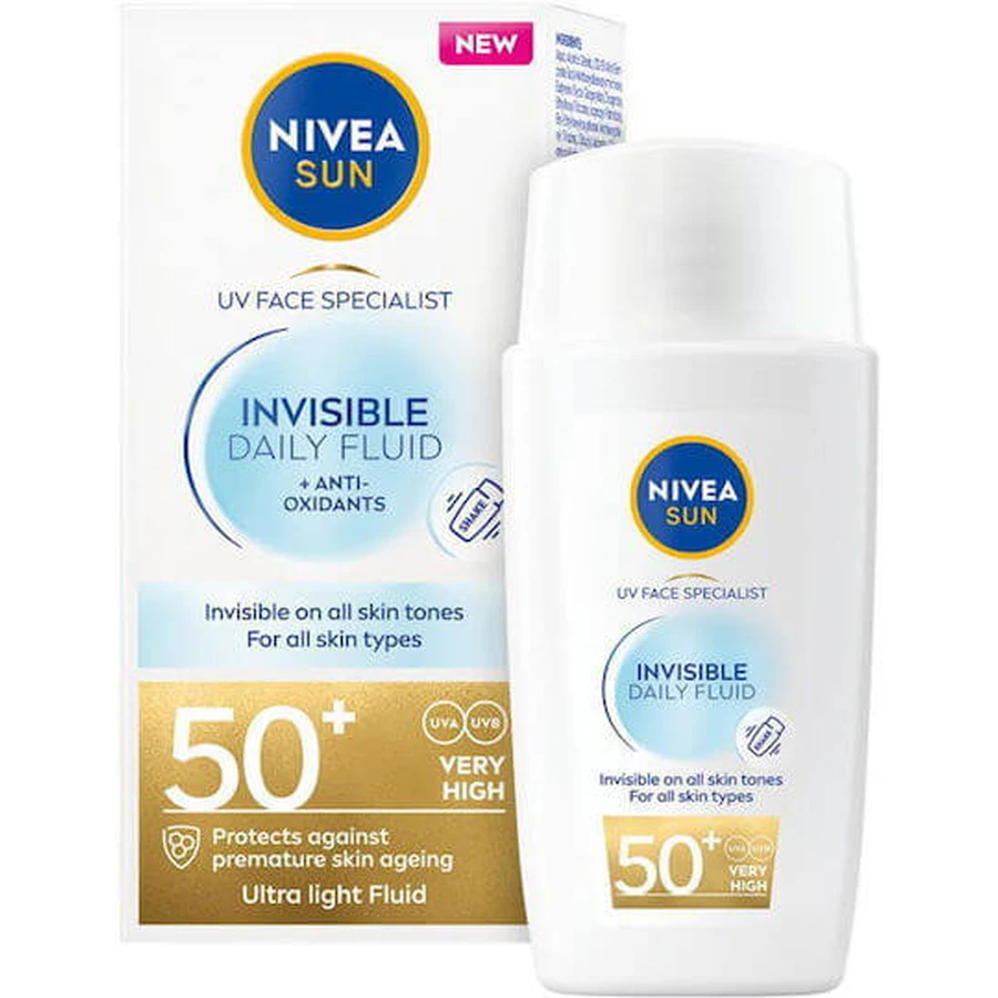 Nivea Invisible Daily Fluid Sun Protection Face Cream SPF50+ 40ml