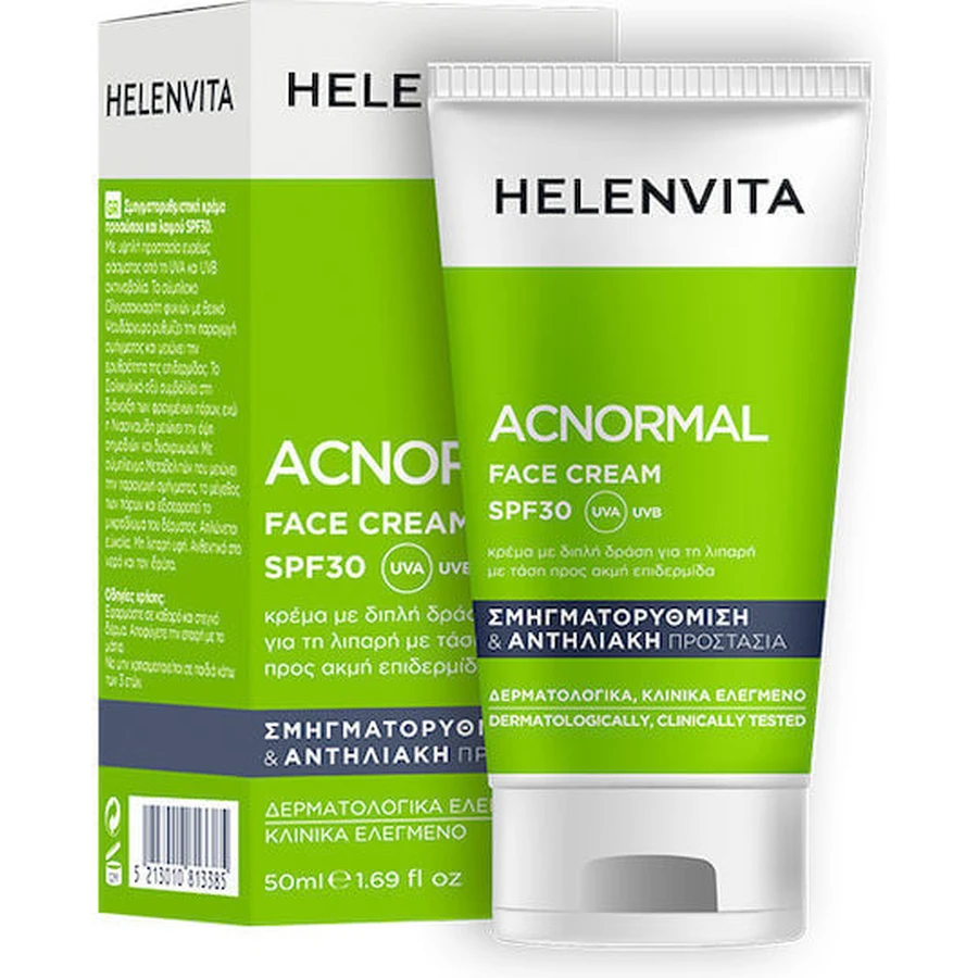 Helenvita Acnormal Dagregulerende Gezichtscrème met SPF30 Anti Roodheid met Niacinamide 50ml