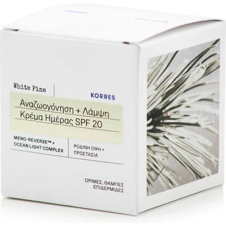 Korres White Pine Moisturising Day Face Cream with SPF20 and Peptide 40ml