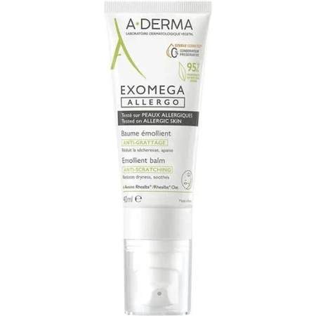 A-Derma Exomega Exomega Allergo Baume hydratant émollient pour le corps pour les peaux atopiques 40ml