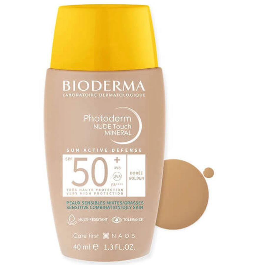 Bioderma Photoderm Nude Touch Minerale Gezichtscrème met Zonbescherming SPF50 40ml