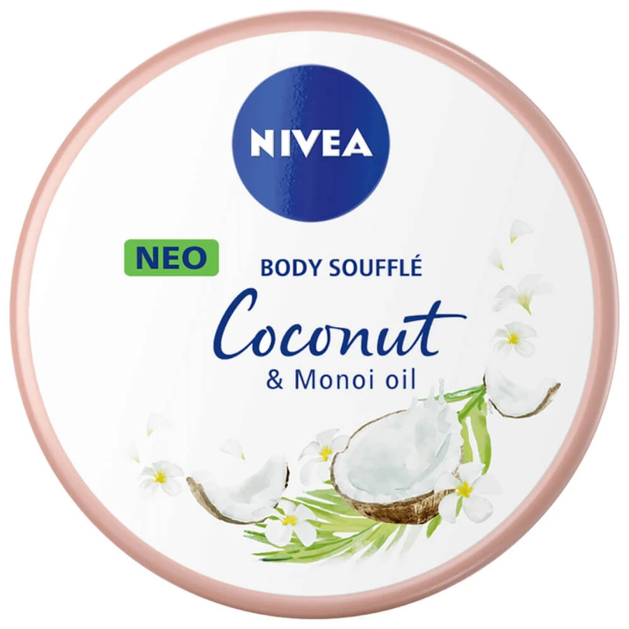 Nivea Body Mousse Mousse hydratante pour le corps au parfum de noix de coco pour les peaux sèches 200ml