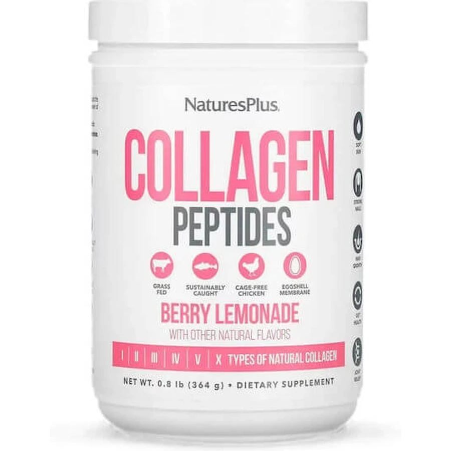Natures Plus Collageenpeptiden 364 Gram Framboos en Limoen