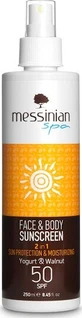 Messinian Spa 2 in 1 Protective and Moisturizing Sun Cream Yogurt and Carrot Face and Body Sun Cream SPF50 250ml Spray 250ml