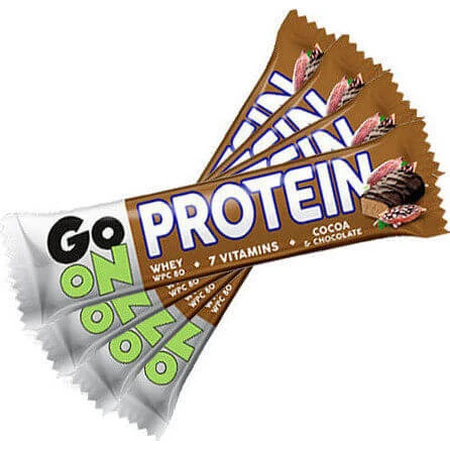 Go On Nutrition Barres protéinées avec 20% de protéines et arôme chocolat cacao 24x50gr