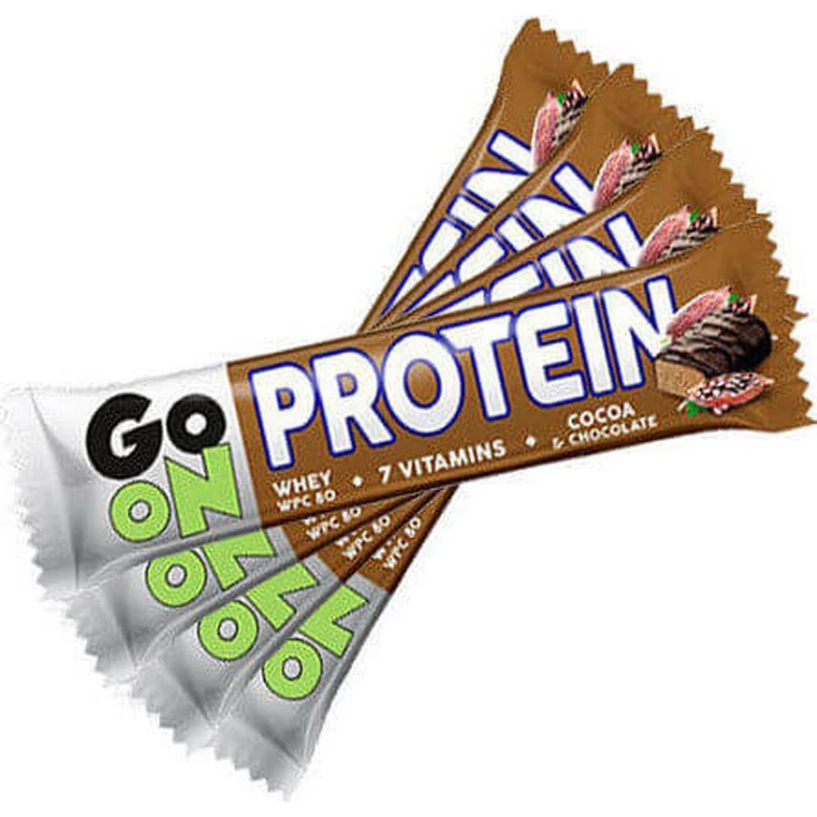 Go On Nutrition Barres protéinées avec 20% de protéines et arôme chocolat cacao 24x50gr