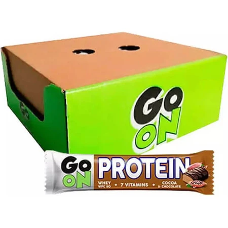 Go On Nutrition Barres protéinées avec 20% de protéines et arôme chocolat cacao 24x50gr