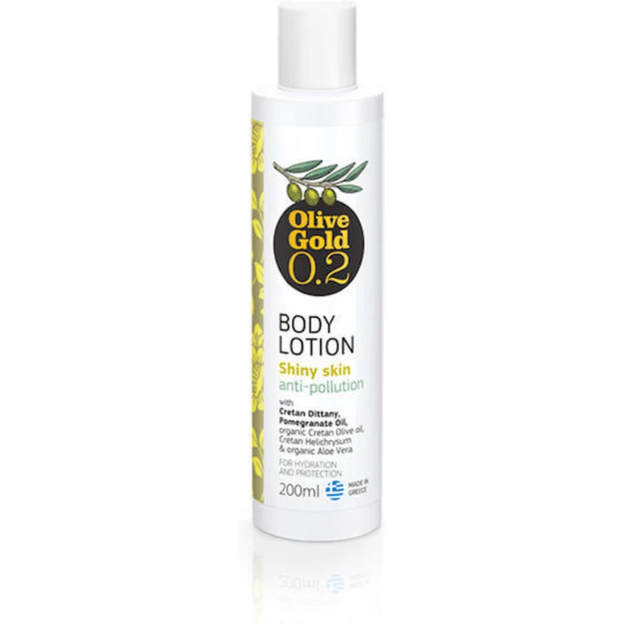 Olivaloe Olive Gold 0.2 mit Crettan Dittany und Granatapfelöl Feuchtigkeitsspendende Körperlotion mit Hyaluronsäure 200ml