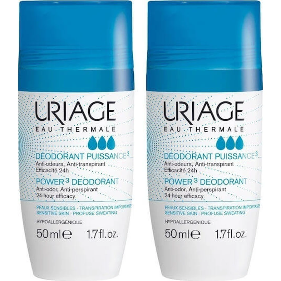 Uriage Power 3 Deodorant 24h Roll-On 2x50ml