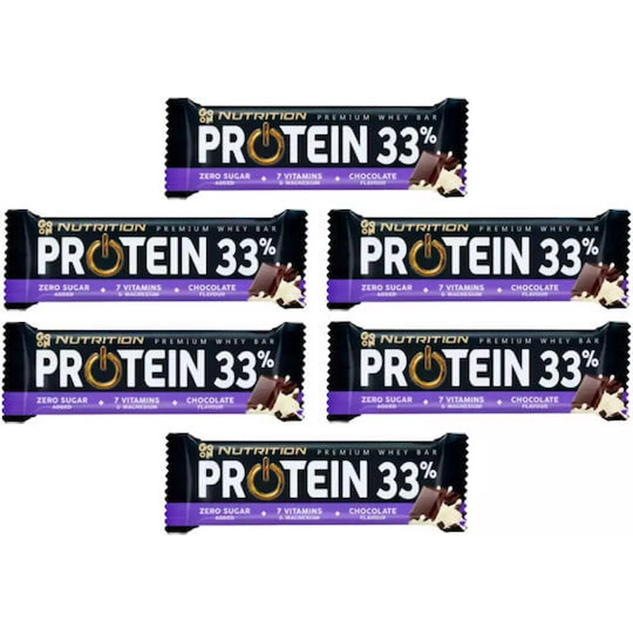 Go On Nutrition Premium Whey Batoane cu 33% Proteină & Aromă Ciocolată 6x50gr