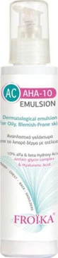 Froika AC AHA-10 24h Replumping and Smoothing Day Facial Emulsion with SPF15 Against Imperfections and Acne with Hyaluronic Acid 125ml