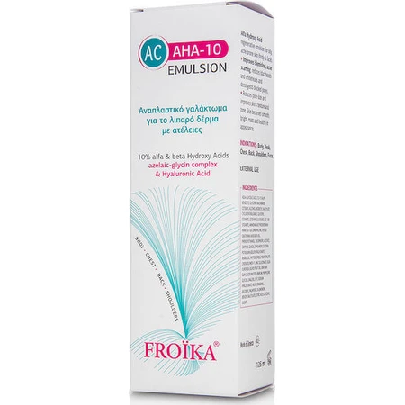 Froika AC AHA-10 24h aufpolsternde und ausgleichende Tages-Gesichtsemulsion mit SPF15 gegen Hautunreinheiten und Akne mit Hyaluronsäure 125ml