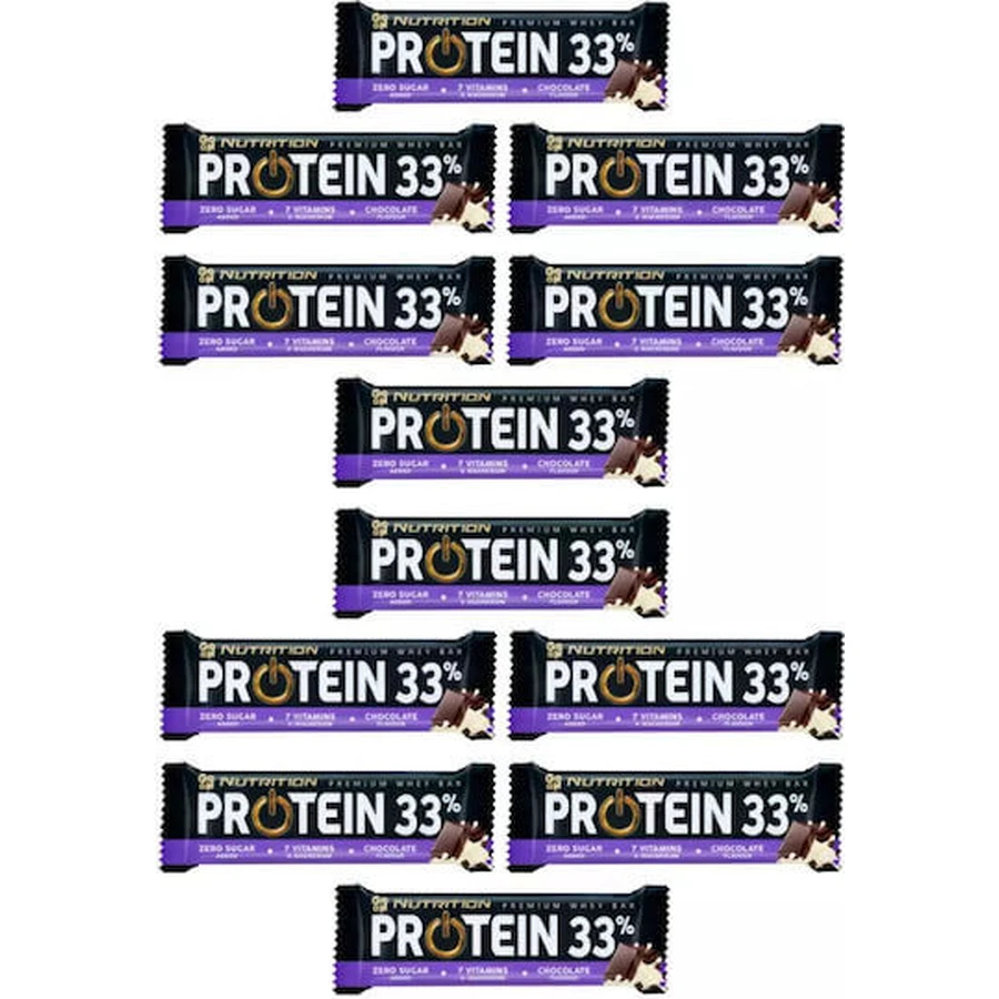 Go On Nutrition Premium Whey Batoane cu 33% Proteină & Aromă Ciocolată 12x50gr