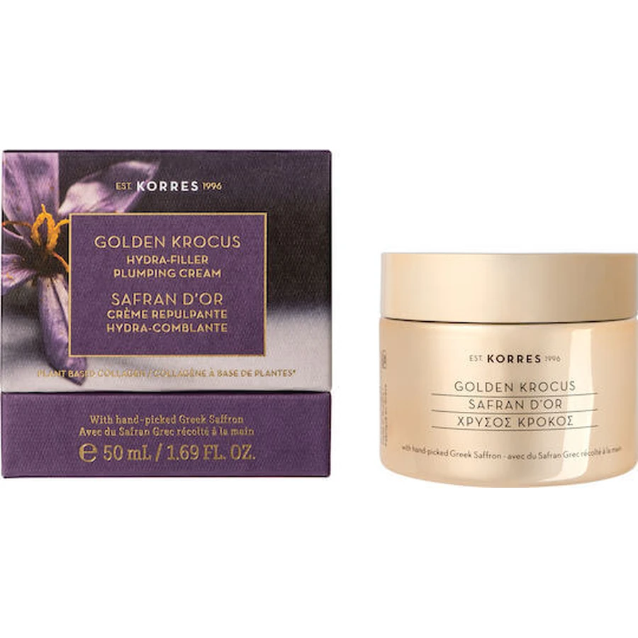 Korres Golden Crocus 24 Hour Moisturising, Anti-Ageing and Toning Face Cream with Collagen 50ml