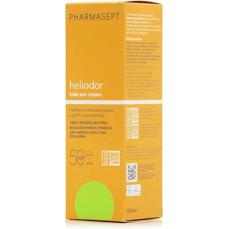 Pharmasept Heliodor Heliodor Crema solar infantil resistente al agua Emulsión facial y corporal SPF50 150ml 525080