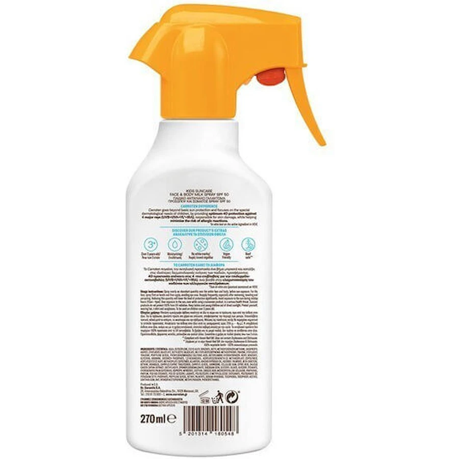 Carroten Kids Wasserfeste Kinder-Sonnencreme Spray SPF50 270ml