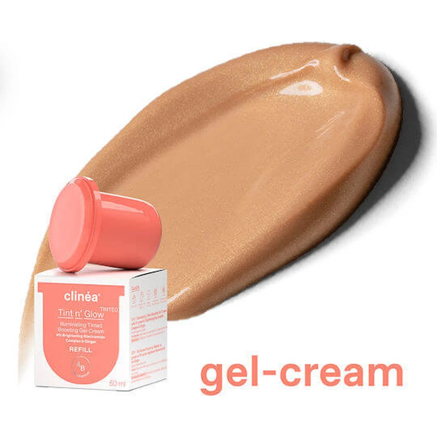 Clinea Tint N' Glow Light Refill Tint N' Glow Light Refill Gel Facial Color de Día con Niacinamida y Prebióticos 50ml