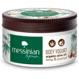 Messinian Spa Bio Bio-Olivenöl Hanf & Kokosnuss Körper feuchtigkeitsspendende Butter mit Urea & Kokosnuss-Geschmack für trockene & empfindliche Haut 250ml