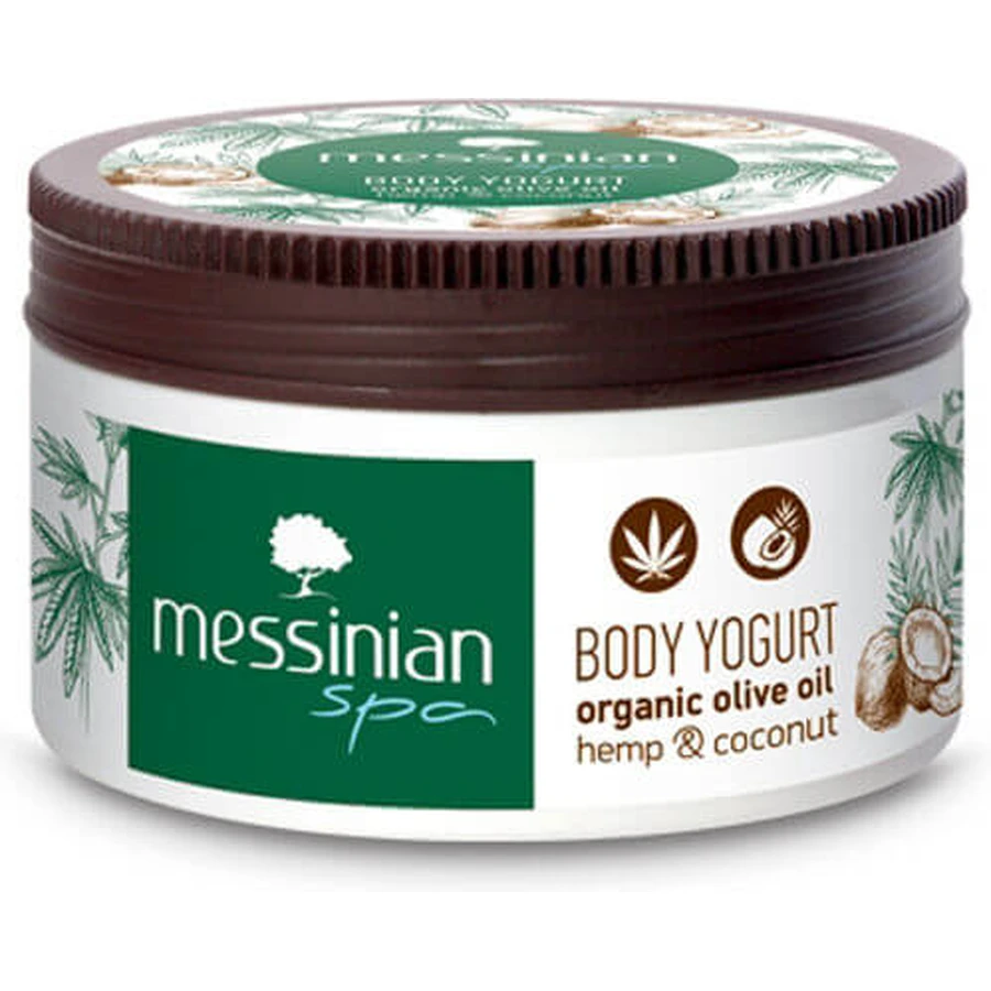 Messinian Spa Organic Organic Olive Oil Hemp & Coconut Body Moisturizing Body Butter with Urea & Coconut Flavor for Dry & Sensitive Skin 250ml
