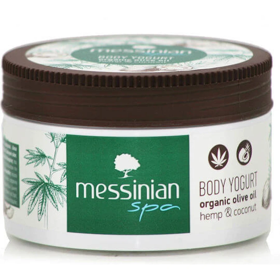 Messinian Spa Organic Organic Olive Oil Hemp & Coconut Body Moisturizing Body Butter with Urea & Coconut Flavor for Dry & Sensitive Skin 250ml