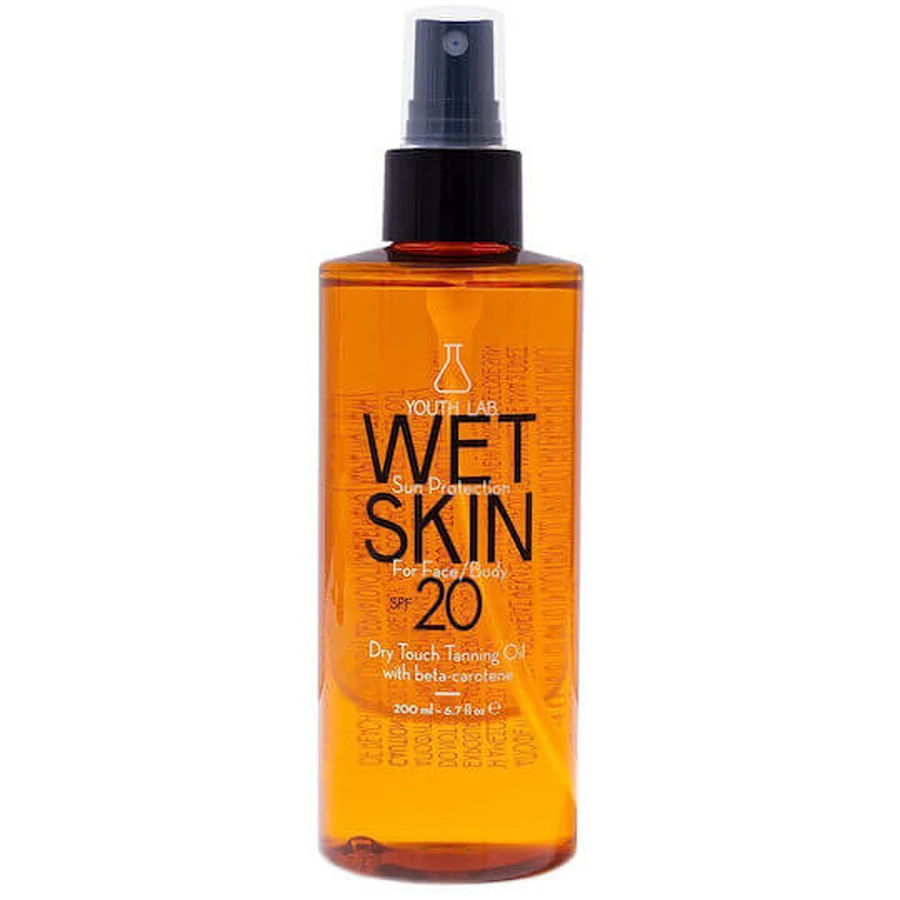 Youth Lab. Wet Skin Water Resistant Sunscreen Oil for Face and Body SPF20 SPF20 Spray 200ml