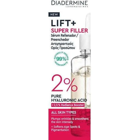Diadermine Lift+ Super Filler Feuchtigkeitsspendendes und Anti-Ageing Gesichtsserum mit Hyaluronsäure für Ausstrahlung und Straffung 30ml