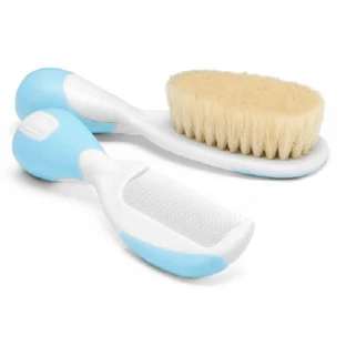 Set de cepillo y peine para pelo natural, azul, Chicco
