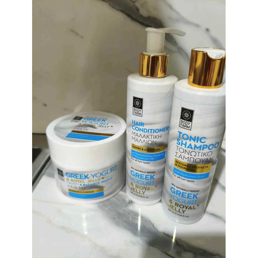 Bodyfarm Griechischer Joghurt & Gelée Royale Haarmaske Reparierende Haarmaske 200ml