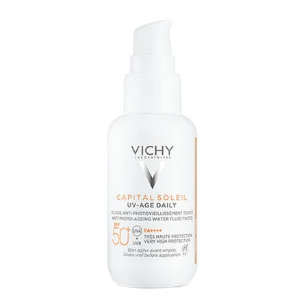 Vichy Capital Soleil UV-AGE Protección Solar Pigmentada Diaria Loción Facial SPF50+ con Pigmento Tono Medio 40ml