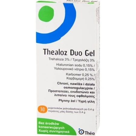 Thea Pharma Hellas Thealoz Duo Gel Eye Drops with Hyaluronic Acid for Dry Eyes 30x0.4ml