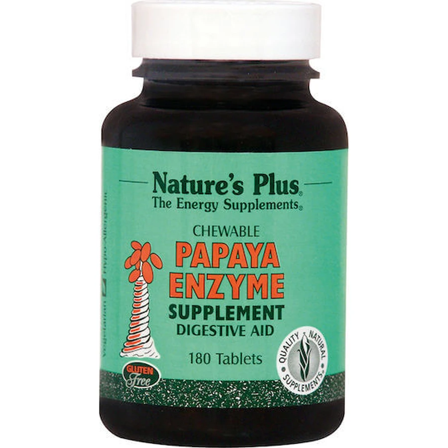 Nature's Plus Papaja Enzym Glutenvrij 180 kauwtabletten