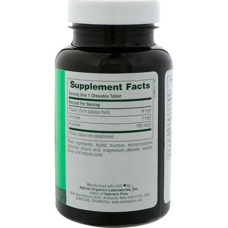 Nature's Plus Papaja Enzym Glutenvrij 180 kauwtabletten