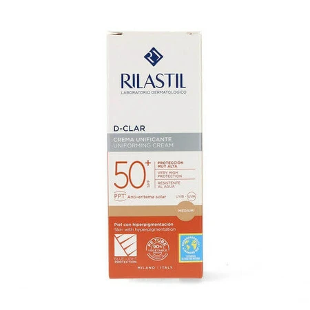 Rilastil D-Clar Uniforming Facial Sun Cream SPF50 with Medium Pigment 40ml