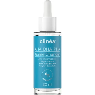 Clinea AHA-BHA-PHA Game Changer Anti-Imperfektionen Anti-Aging Gesichtsserum mit AHA und Kollagen für Toning und Unvollkommenheiten 30ml