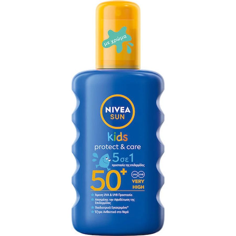 Nivea Sun Kids Protect & Care con Color Crema solar infantil resistente al agua Spray SPF50 200ml