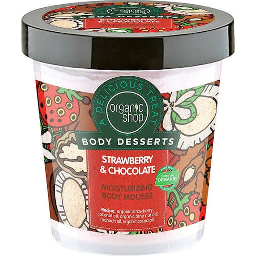 Organic Shop Strawberry and Chocolate Moisturizing body mousse for very dry skin 450ml