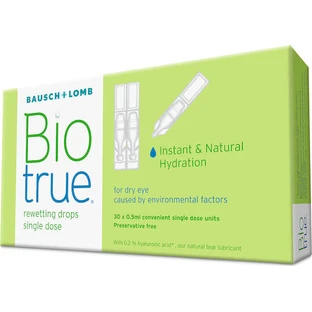 Biotrue Hyaluronzuur Oogdruppels voor Droge Ogen 30x0,5ml, Bausch & Lomb