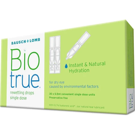 Biotrue Hyaluronzuur Oogdruppels voor Droge Ogen 30x0,5ml, Bausch & Lomb