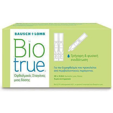 Biotrue Hyaluronzuur Oogdruppels voor Droge Ogen 30x0,5ml, Bausch & Lomb