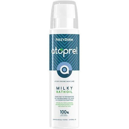 Frezyderm Atoprel milchiges Badeöl Körperreinigungsöl geeignet für atopische Haut für Erwachsene, Säuglinge und Kinder 250ml