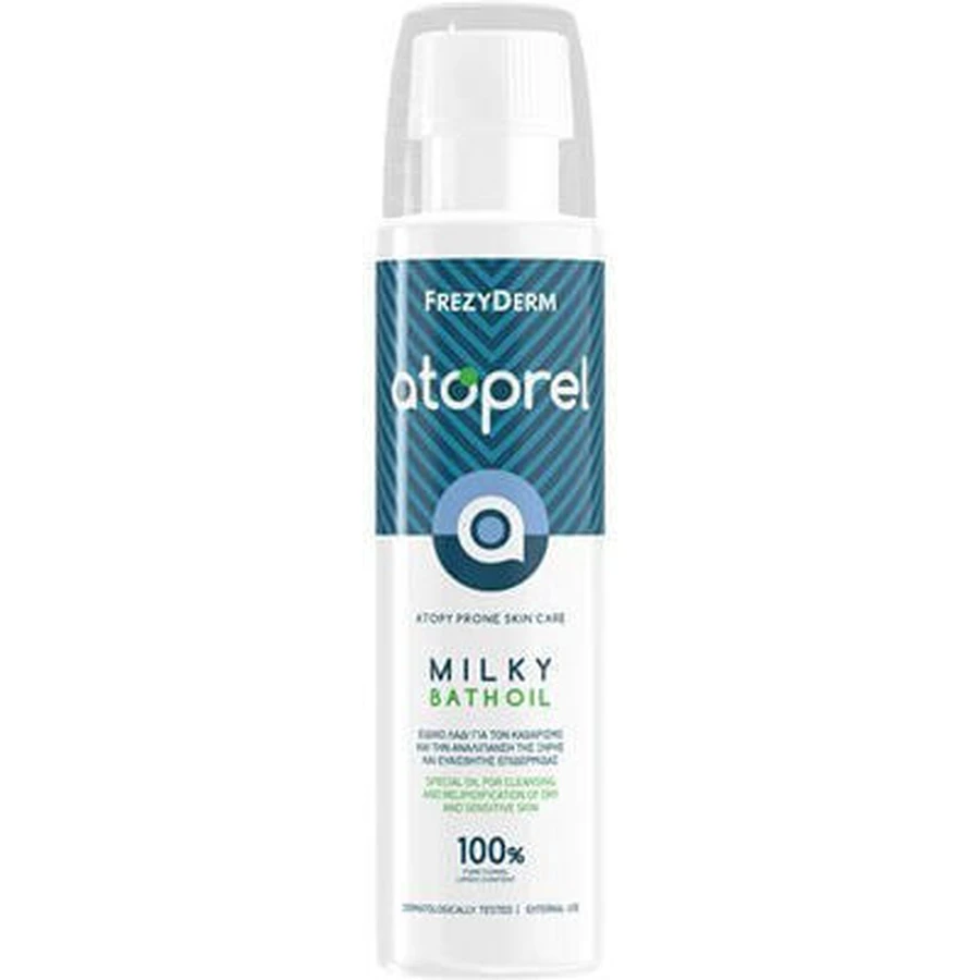 Frezyderm Atoprel milchiges Badeöl Körperreinigungsöl geeignet für atopische Haut für Erwachsene, Säuglinge und Kinder 250ml