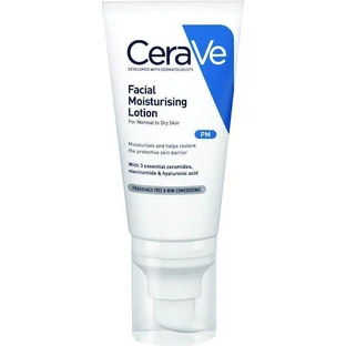 CeraVe PM Light Loción Facial Hidratante Noche 24h con Ácido Hialurónico y Niacinamida 52ml