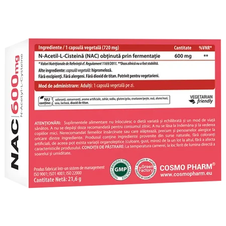 Cosmopharm NAC 600 mg x 30 cps